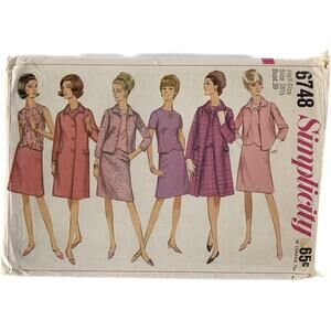 Vintage Sewing Pattern Simplicity 6748 Size 18.5 Women Jacket Only Incomplete